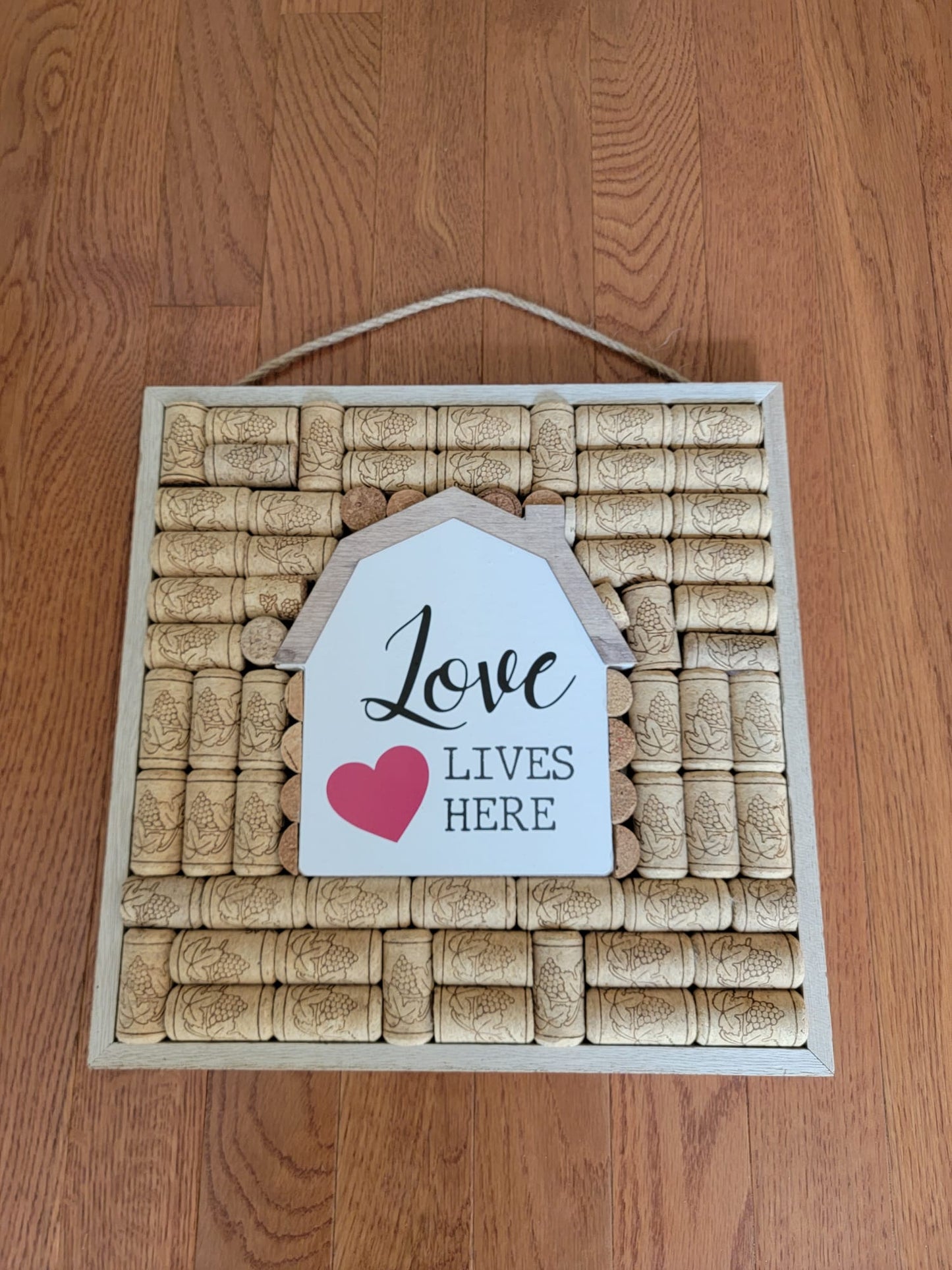 Wood Cork Wall Art-Love Lives Here!