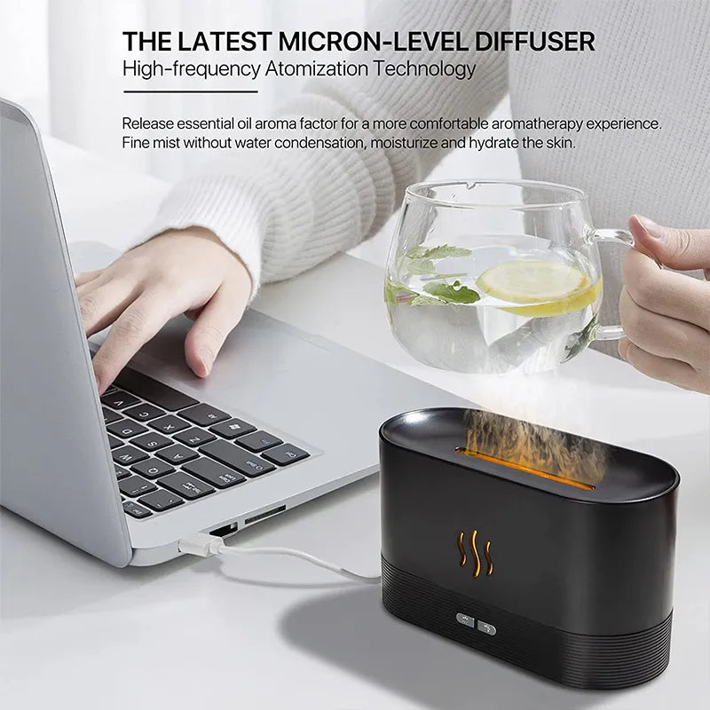 2024 New Flame Air Humidifier USB Aroma Diffuser