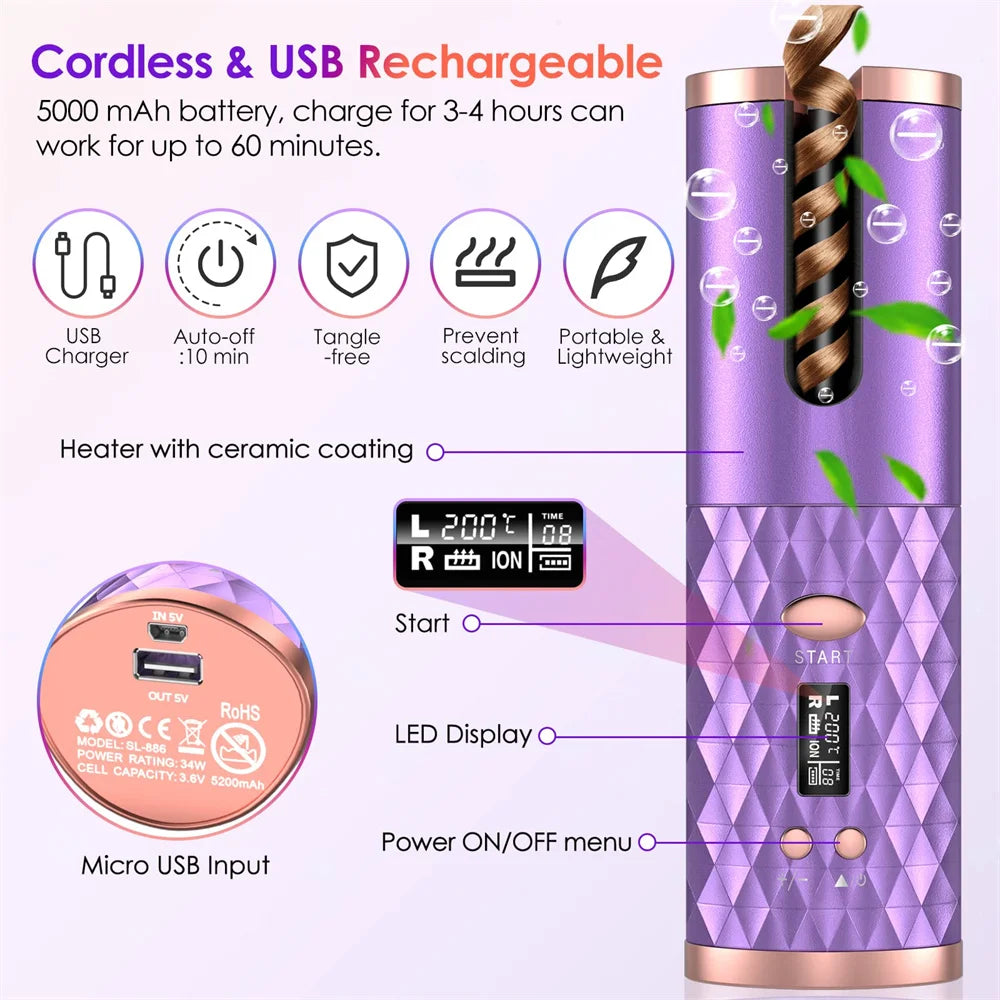 Cordless Auto Rotating Hair Curler